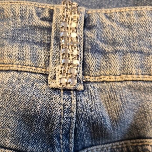 Bisou Bisou size 8 rhinestone bling blue jeans - Picture 10 of 16